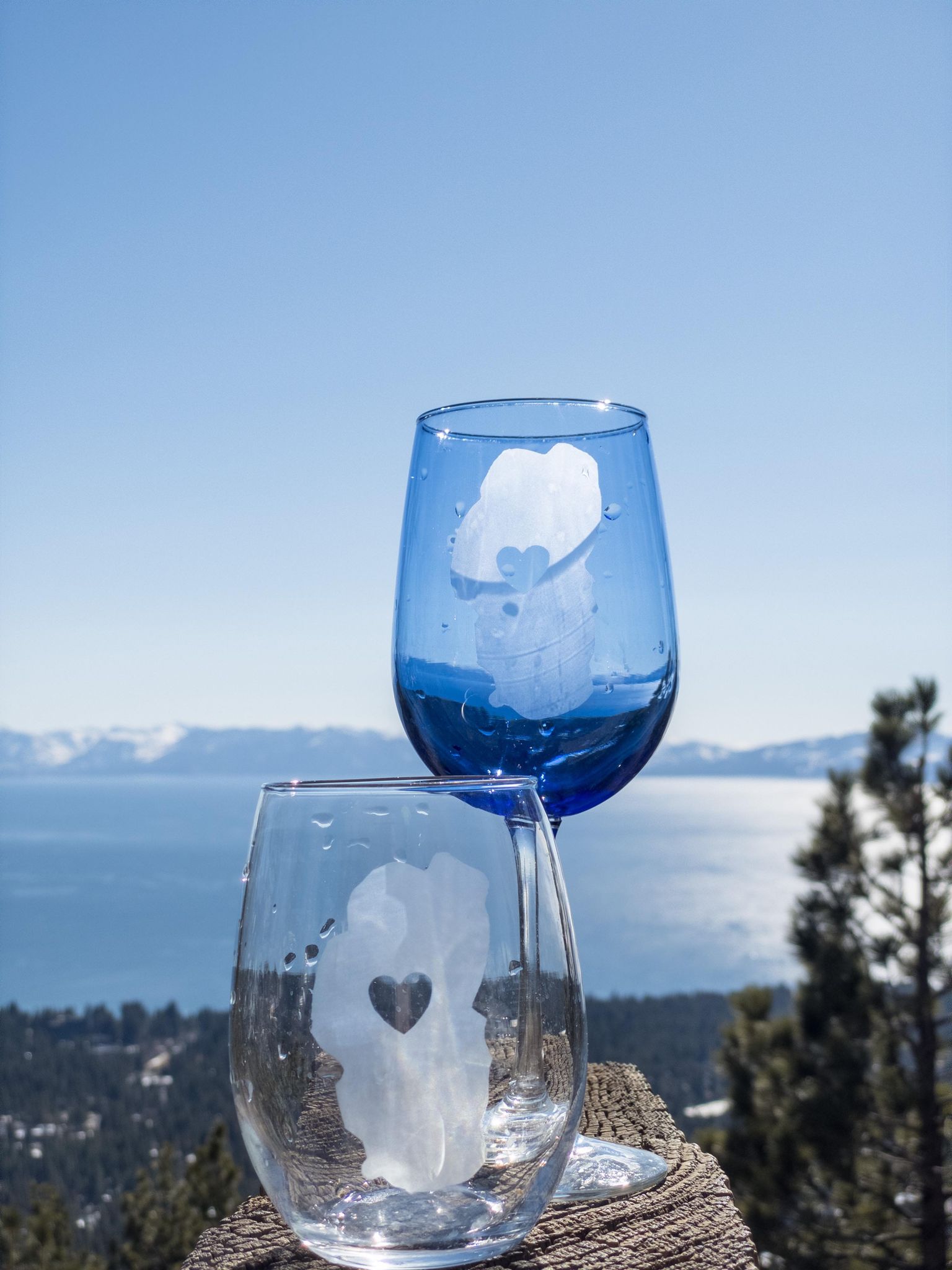 Lake Tahoe Artistry Wine Glasses – Tahoe Nevada Treasures